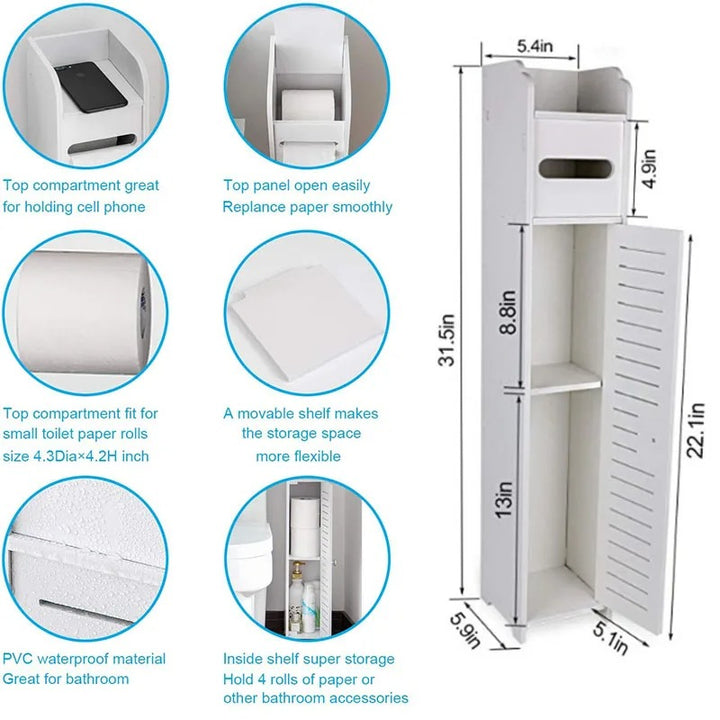 Estante De Baño Delgado Porta Papel